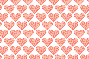Fototapeta na wymiar Heart filled with dot circles pattern simple background