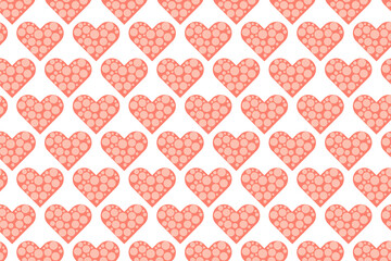 Heart filled with dot circles pattern simple background