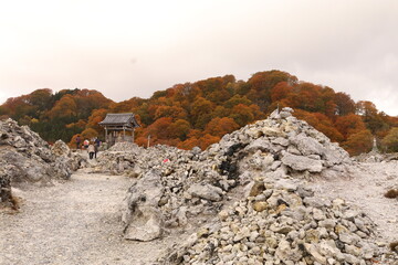 青森県下北半島、霊場恐山。慈覚大師堂