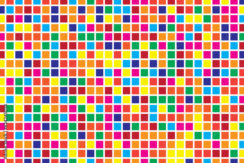 Poster colorful square blocks seamless pattern background vector art