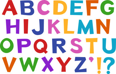 かわいいカラフルなアルファベット（cute alphabet fonts）