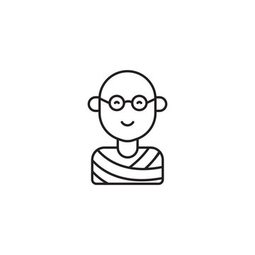 Mahatma Gandhi icon design with white background stock illustration