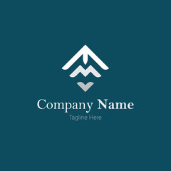 T letter logo design vector in blue background