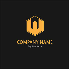 W letter logo design vector in yellow color