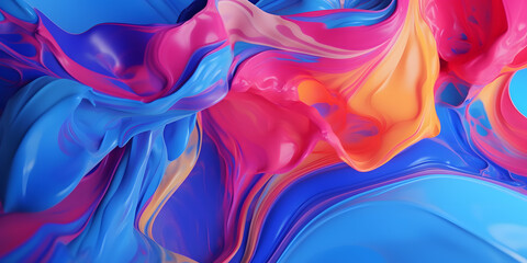 Obraz premium Fluid Abstraction. Abstract Background of Liquid Paint in Motion