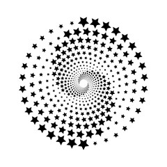 Black star swirl pattern circle logo vector illustration