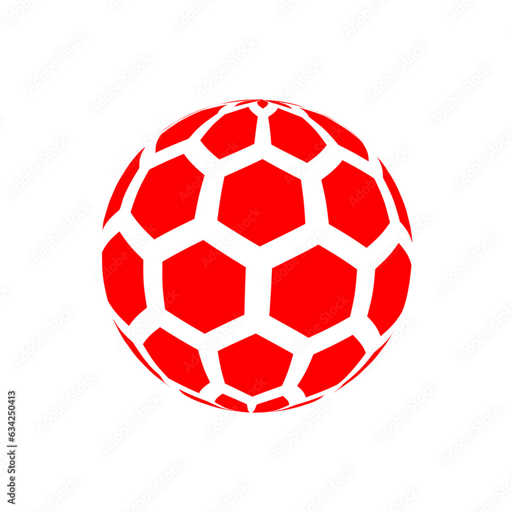 Aufkleber 3d red hexagonal globe sphere vector template