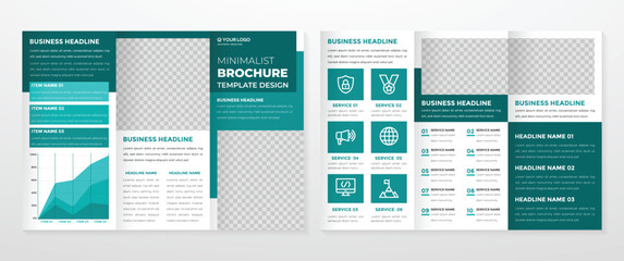 trifold brochure template design with modern style and minimalist layout concept