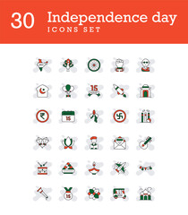 Independence Day icons set design with white background stock illustration