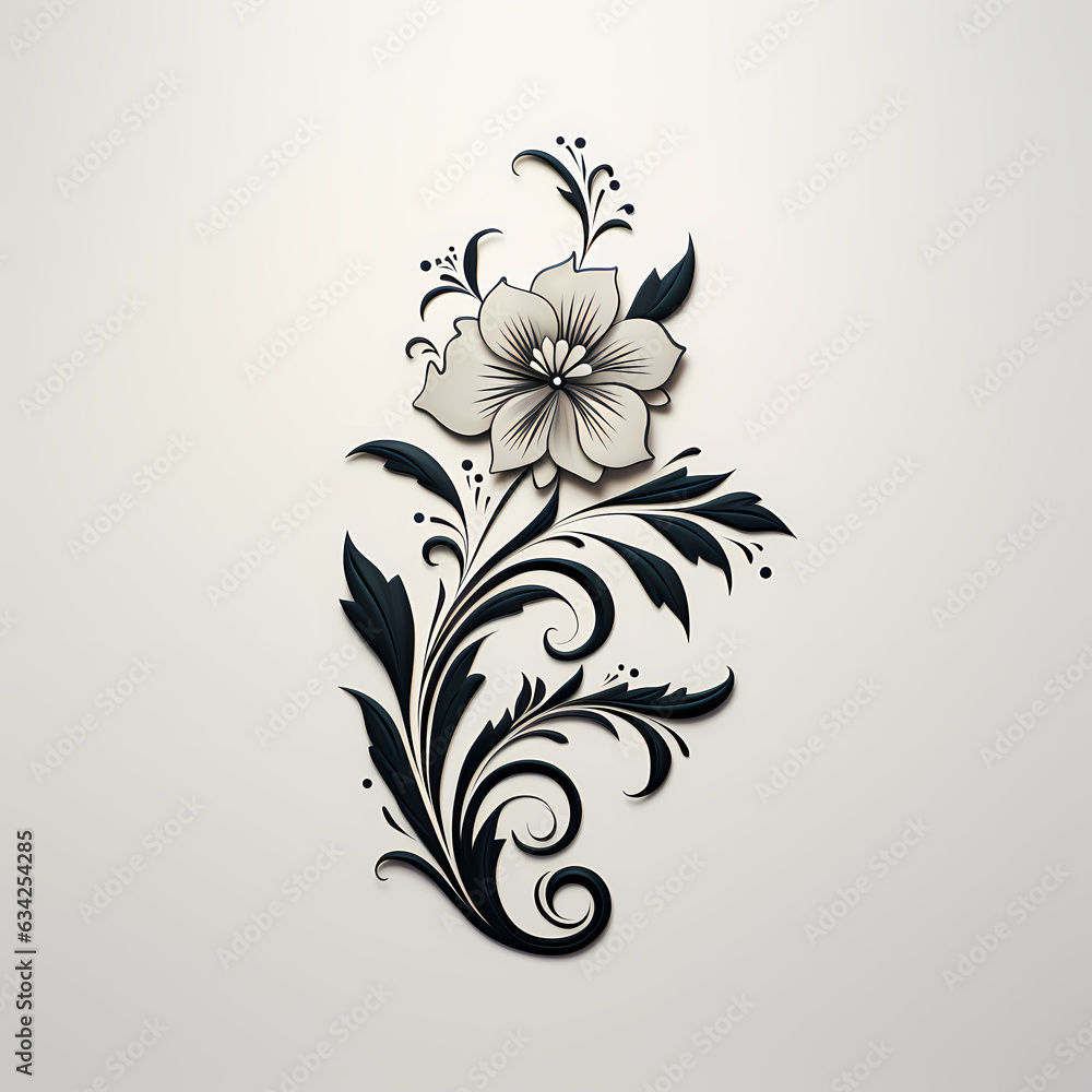 Wall mural floral ornament