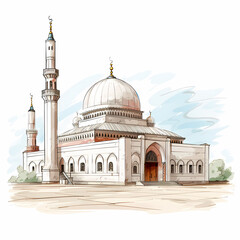 Mosque Sketch Color