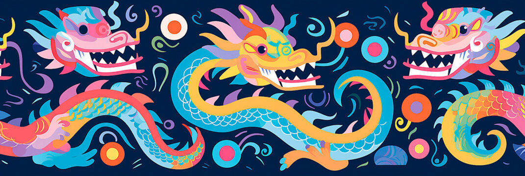 Cute Colorful Chinese Dragon Image