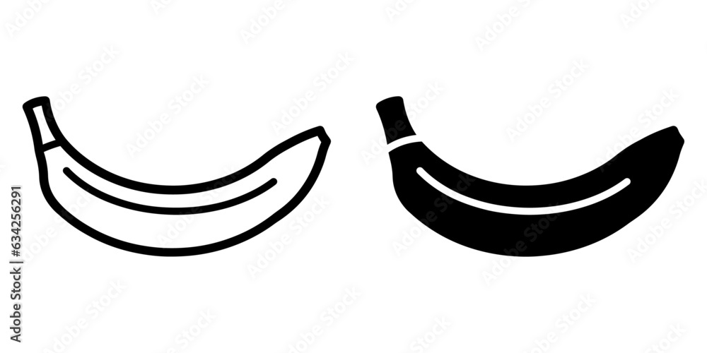 Poster ofvs438 outlinefilledvectorsign ofvs - banana vector icon . isolated transparent . black outline and