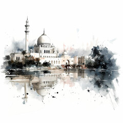 Obraz premium Mosque Water Color