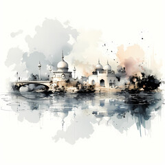 Obraz premium Mosque Water Color
