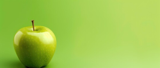 Green apple background with copy of space. Generated by AI