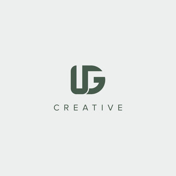 Modern unique letter UG GU logo design template - vector.