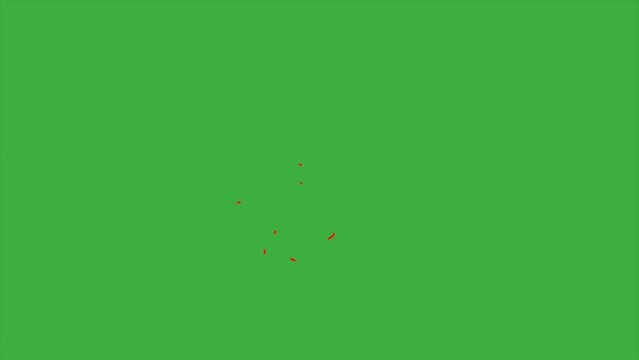 A video animation loop element effect cartoon fire on green screen background