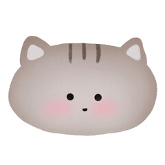 Cute simple animal, charming cat icon vector