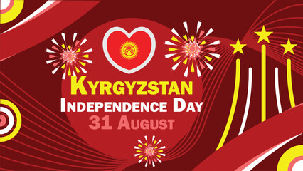 Kyrgyzstan Independence Day vector banner design. Happy Kyrgyzstan Independence Day modern minimal graphic poster illustration.