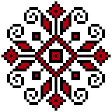 cross stitch pattern folwer pixel art