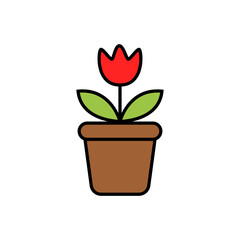 illustration of flower in a pot