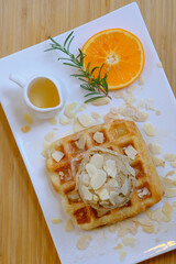 croffle with homemade ice cream