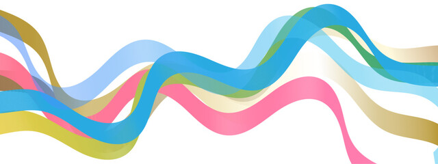 abstract colorful line wave background. Vector abstract colorful flowing wave lines isolated on white background. Design element for technology. 