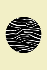 Minimalist Circle Shape Abstract Line Art Poster Background Wall Art