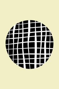 Minimalist Circle Shape Abstract Line Art Poster Background Wall Art
