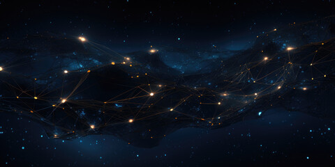 Illustration of big data server connections or dark web for network communication and online data transfer