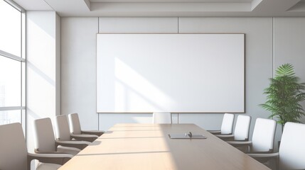 Empty room with a window, office interior whiteboard blank mockup