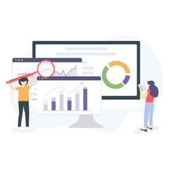 Analysis marketing data illustration useable for both ios and web