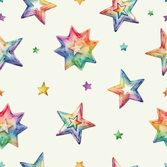 Obraz premium a seamless pattern with colorful rainbow stars 