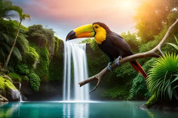 Poster de jardin Brésil toucan in the jungle