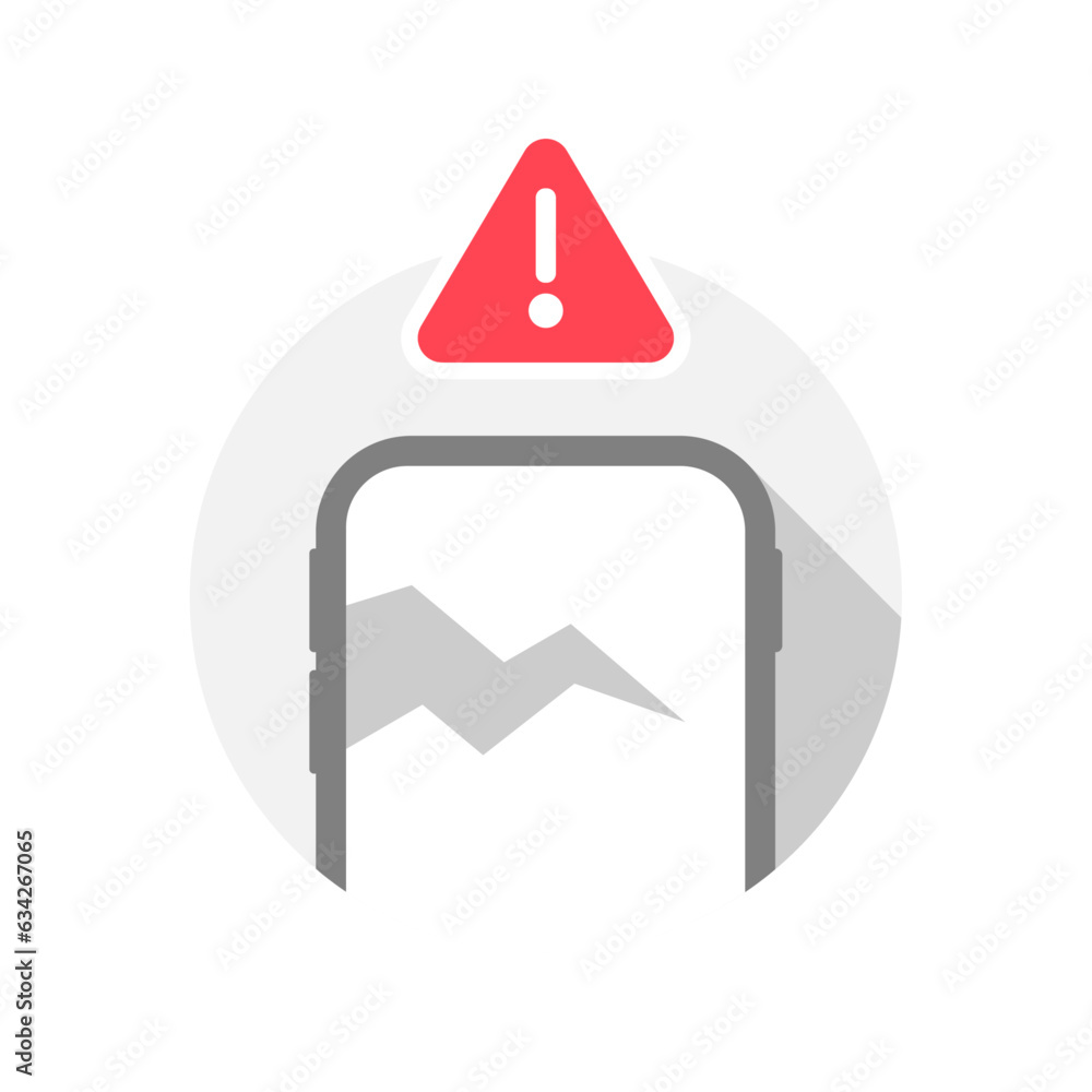 Poster technical error in the smartphone concept illustration flat design vector eps10. modern graphic elem