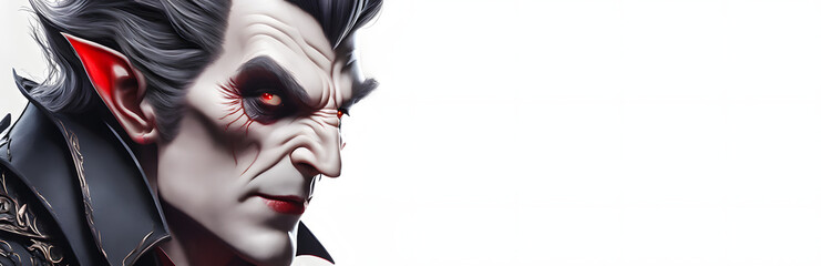 Scary Vampire Halloween Banner with Space for Copy. Generative AI