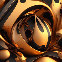 Abstract 3d rendering of chaotic structure. Modern background. Futuristic shape.ai generated