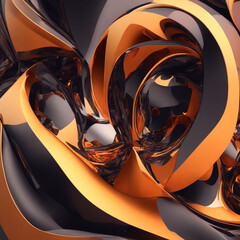 Abstract 3d rendering of chaotic structure. Modern background. Futuristic shape.ai generated