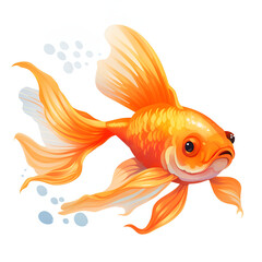 Graceful Goldfish Swimming in Clear Water