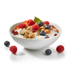 bowl of muesli with berries