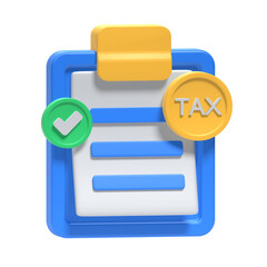 tax approved 3D Illustration Icon Pack Element