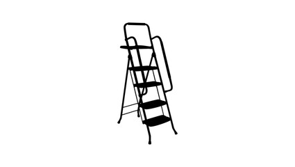 Fototapeta na wymiar 4-Step Ladder silhouette