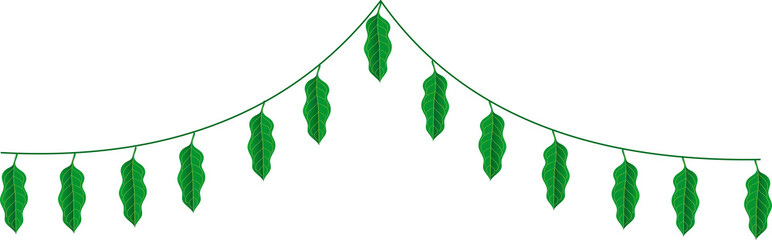 traditional indian decoration for indian hindu holidays or weddings or puja festival with mango leaves