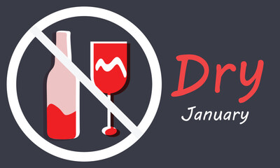 Dry January. background, banner, card, poster, template. Vector illustration.