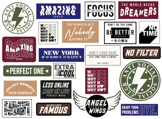 badge and sticker set for fashion