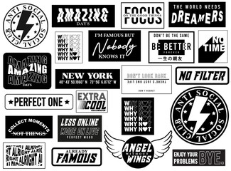 badge and sticker set for fashion