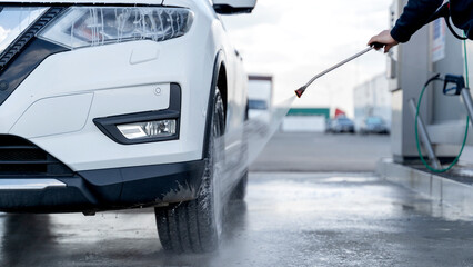 car at the self-service car wash