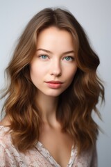 Naklejka premium portrait of an attractive young woman posing against a white background