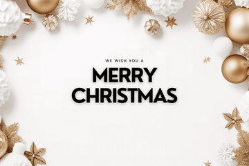 Fototapeta na wymiar Christmas Greeting Card on a White Background